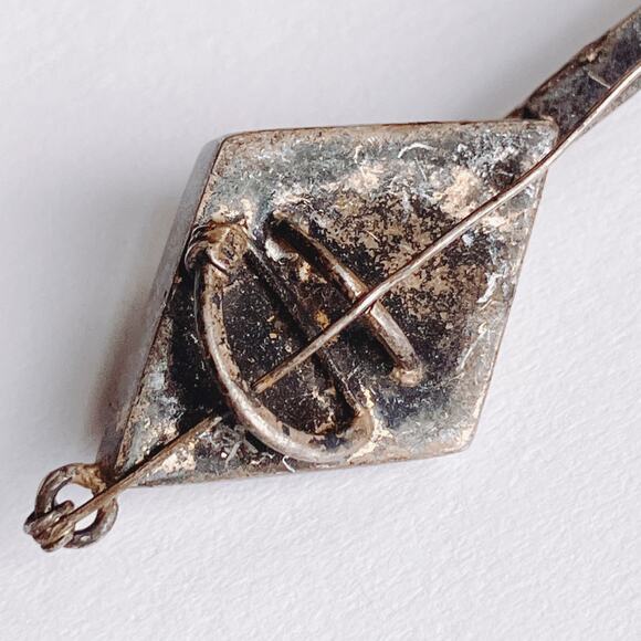 RARE Vintage 1930s Solid Silver Balalaika Brooch USSR Russian Folk Figural Pin - Picture 3 of 14